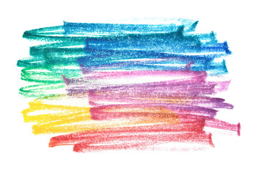 Pastel crayon colourful doodles isolated on a transparent background