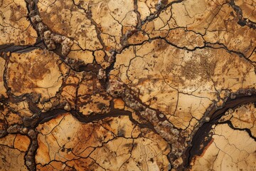 Detailed Close-Up of Cracked Rock