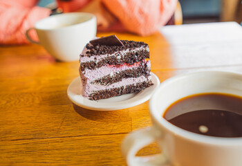 A Slice of Cake on a White Plate