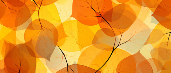 Autumn Leaves yellow and orange Background  