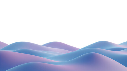 A minimalist scene featuring gently undulating hills in pastel colours on a transparent background