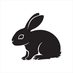 Fototapeta na wymiar Silhouettes of easter bunnies, rabbit silhouettes