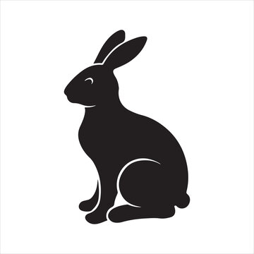 Silhouettes of easter bunnies, rabbit silhouettes