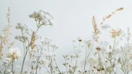 Flowers Scattered on Grass