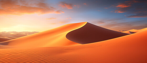 Beautiful sand dunes in the Sahara desert.  - obrazy, fototapety, plakaty