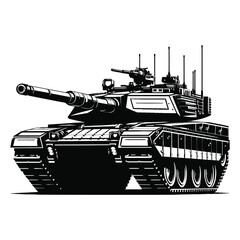 vector illustration of a military tank's silhouette.