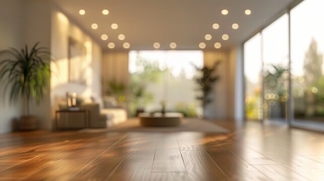 blur image of modern living room interior