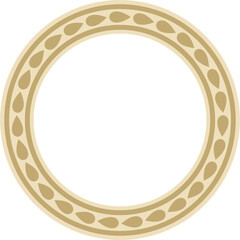 Vector golden round Jewish ornament. Star of David. Semitic circle, ring. Jerusalem