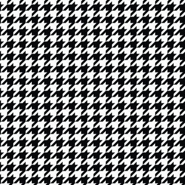 Black Houndstooth Pattern. 
The houndstooth pattern is a classic textile design characterized by a distinctive two-tone geometric motif, resembling broken checks or jagged teeth.
