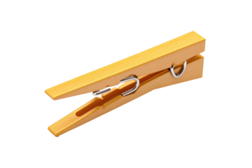 Pair of Yellow Paper Clips on White Background. on a White or Clear Surface PNG Transparent Background.