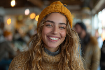 A spontaneous burst of laughter during a lighthearted conversation, exemplifying the joy found in camaraderie. Concept of shared merriment. Generative Ai.