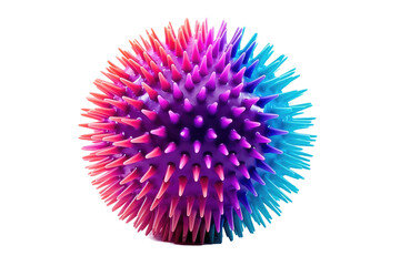 Obraz na płótnie Canvas Multicolored Spiky Ball on White Background. on a White or Clear Surface PNG Transparent Background.