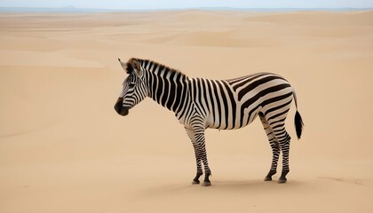 A Zebra In A Sandy Desert