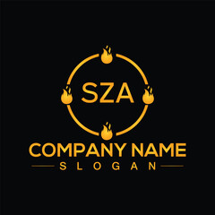 Alphabet letter SZA creative logo design