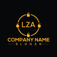 Creative letter LZA unique logo design vector and Illustration - obrazy, fototapety, plakaty
