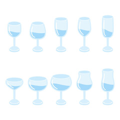 various drinking glasses