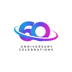 60th anniversary logo design template