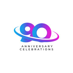 90th anniversary logo design template