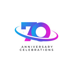 70th anniversary logo design template
