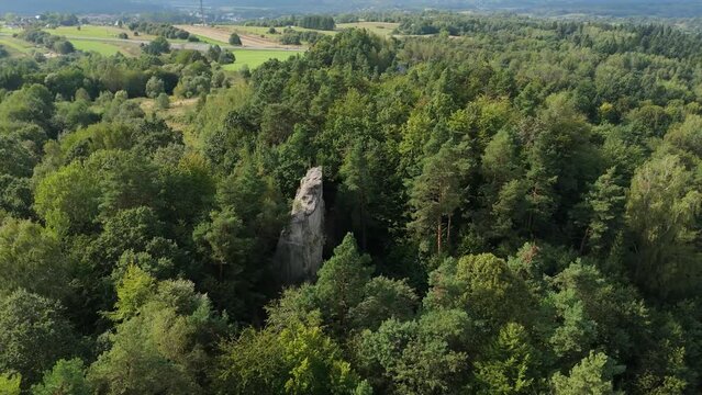 Beautiful Stone Lesko Forest Aerial View Poland
