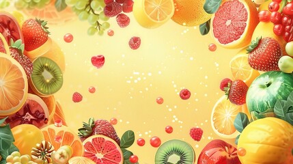 Fresh vegetables and fruits background.