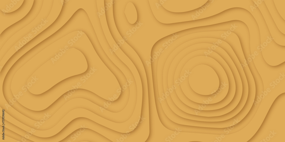 Poster abstract paper carve template. abstract brown 3d papercut topography relief vector background illust
