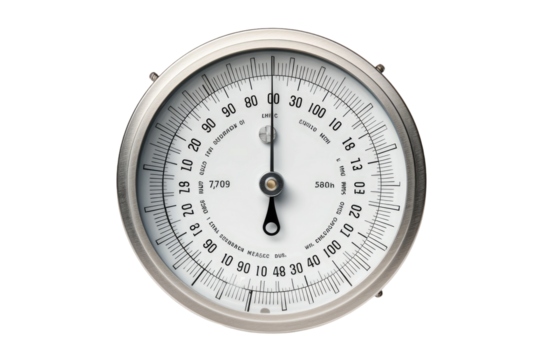 Close Up of Thermometer on White Background. on a White or Clear Surface PNG Transparent Background.