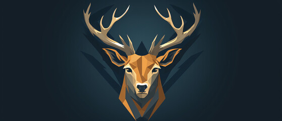 Flat vector logo of animal deer .. - obrazy, fototapety, plakaty