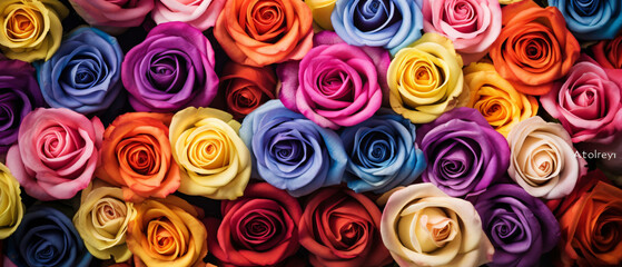 Flowers. Colorful roses background ..