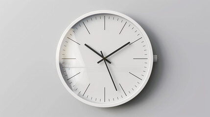 Contemporary wall clock featuring a minimalist design aesthetic isolated on transparent background.