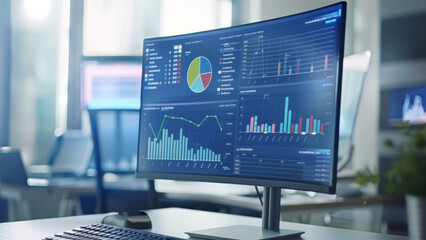 A modern analytics dashboard displaying diverse data visualizations.