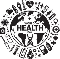 World Health Day silhouette vector