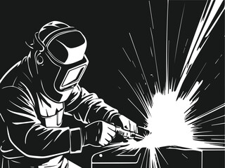 Vector illustration image of welding silhouette