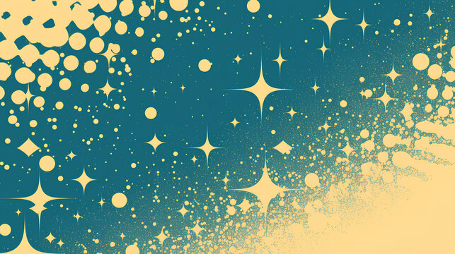 Naklejki Color shooting stars, vintage comic book halftone dot pattern