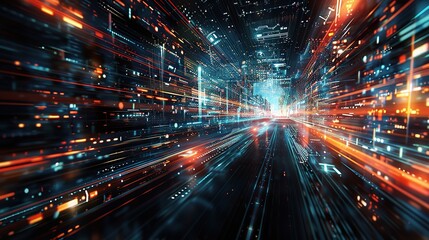 Virtual technology background. Raster version
