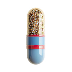 Medical pill capsule isolated on a transparent background 