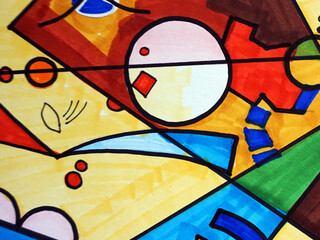 Art Drawing Abstract copic marker geometric shape	