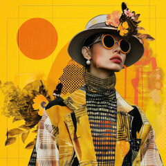 Contemporary art collage, modern design. Fashion spring, summer concept - 759605002