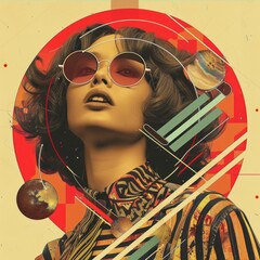 Contemporary surreal fashion art collage, modern design. Retro style. - 759605297