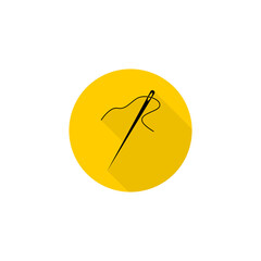 Needle and thread icon isolated on transparent background