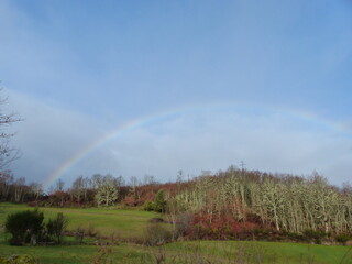Paysage de campagne avec arc-en-ciel