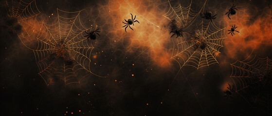 Halloween background with cobweb ..