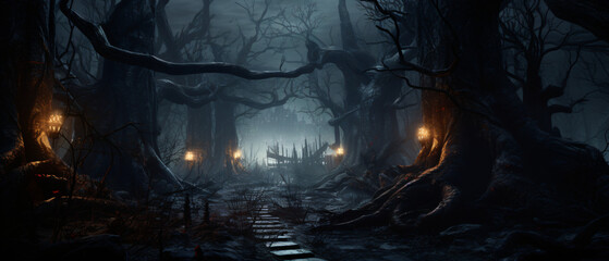 Halloween Spooky Forest .. - obrazy, fototapety, plakaty