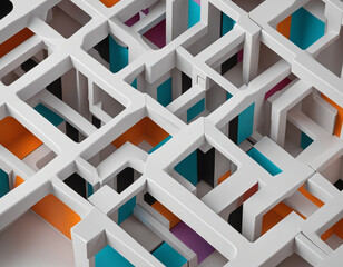 Abstract geometric structure, 3d render