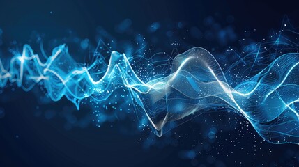 modern and minimalist sound wave graphic in blue, showcasing dynamic visual effects and creative design, perfect for digital art and music concept