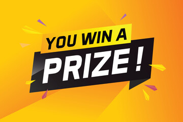 you win prize word concept vector illustration with 3d style for use landing page, template, ui, web, mobile app, poster, banner, flyer, background, gift card, coupon, wallpaper

