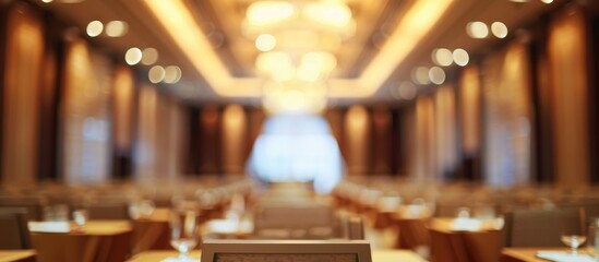 Blurred conference room, Abstract blurry background, Luxury seminar room out of focus - obrazy, fototapety, plakaty