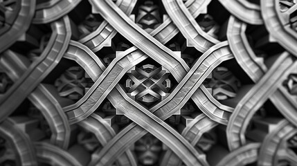 An intricate geometric pattern inspired by the quincunx arrangement of five objects - obrazy, fototapety, plakaty