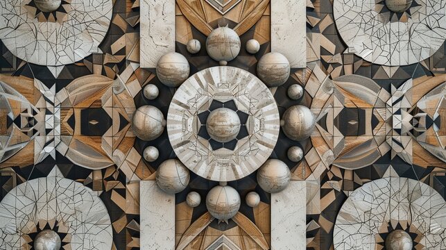 An intricate geometric pattern inspired by the quincunx arrangement of five objects