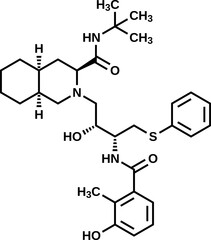 Nelfinavir structural formula, vector illustration